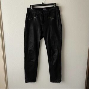 NYDJ Black Coated Denim Ankle Zip Jeggings